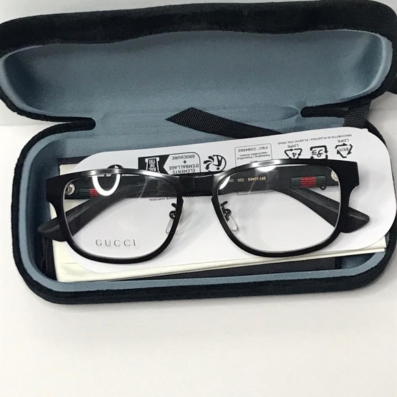 💯 Original Gucci Eyeglasses GG0175O-002 54mm Black / Demo Lens [54-17-145] - Picture 6 of 12